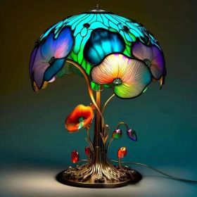 Colored Resin Plant Series Desk Lamp (Color: Flower mushroom table lamp)